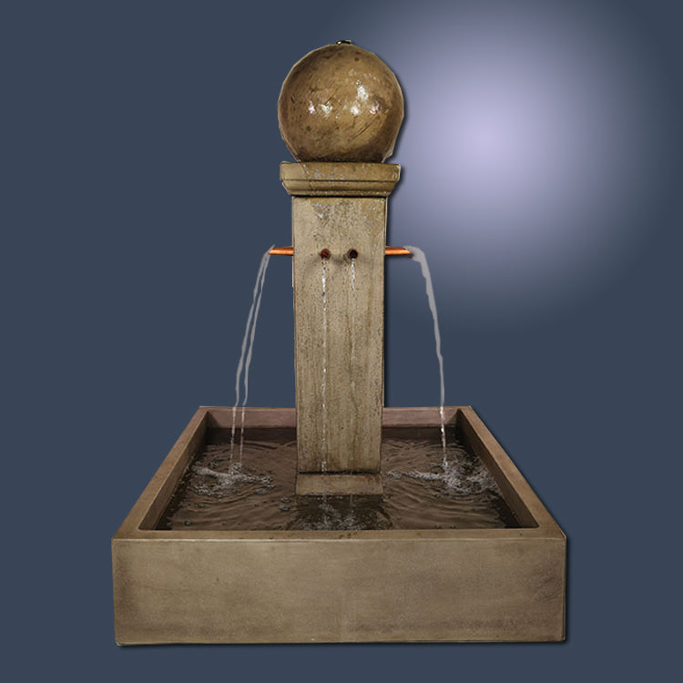 Elegant Quadrum Courtyard Fountain with Captivating Sphere