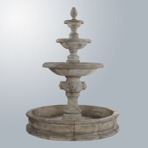 Majestic Quattro Lion Three-Tier Pond Fountain