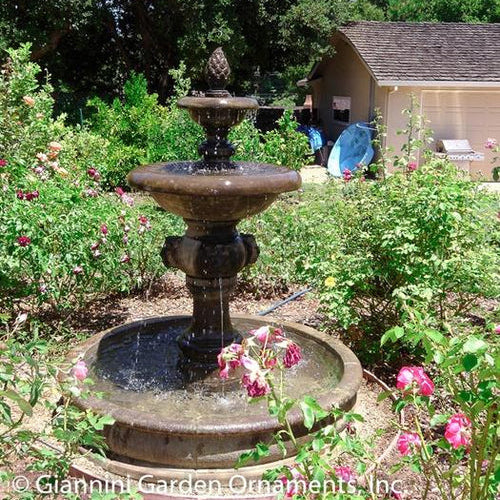 Majestic Quattro Lion Two-Tiered Pond Fountain