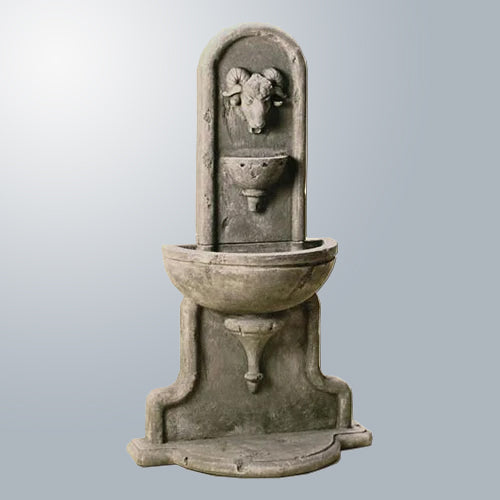 Elegant Ram Wall Outdoor Water Feature
