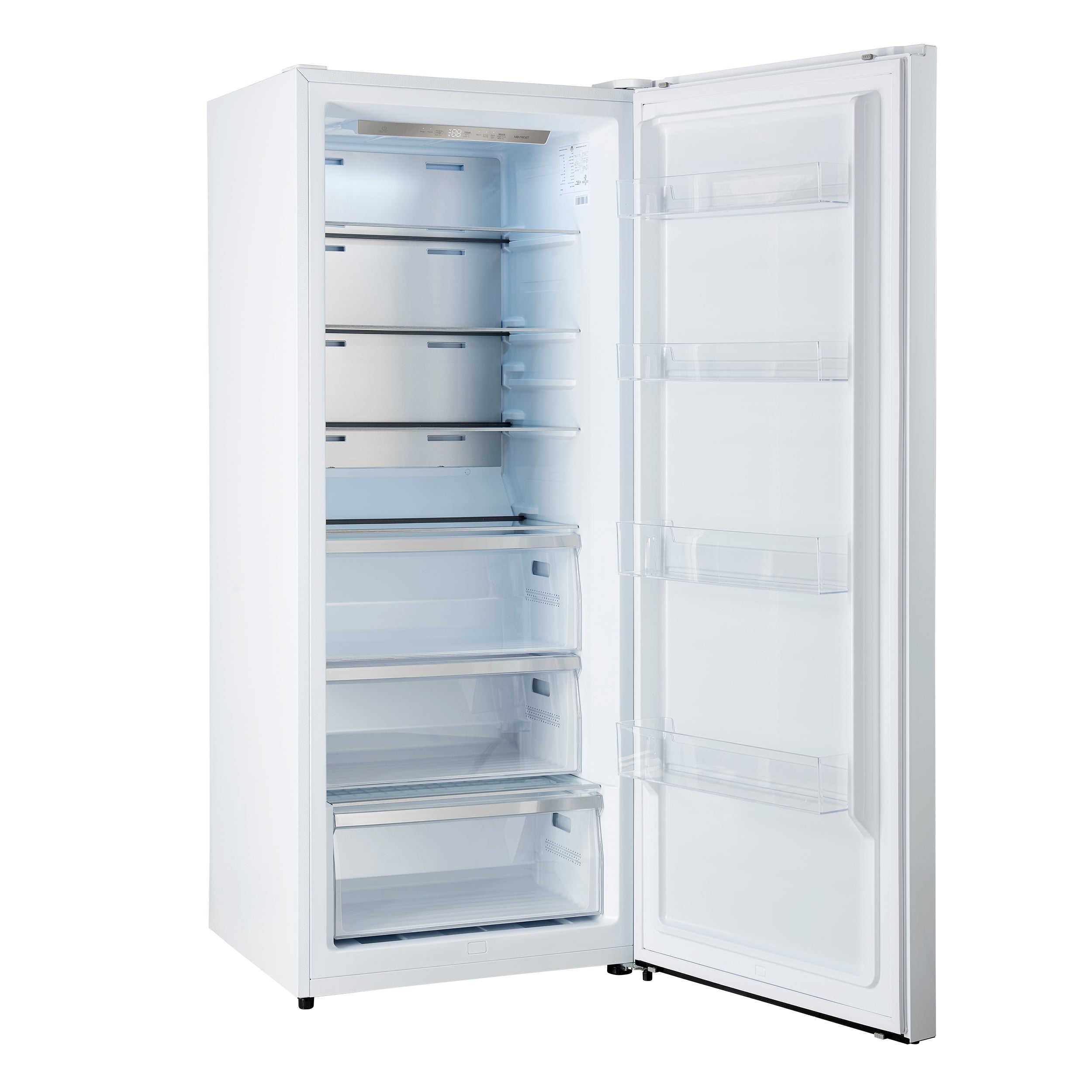 Forno Maderno 28-Inch Built-In Convertible Refrigerator in White with Antique Brass Handle, 13.6 cu.ft. Right Swing with Decorative Trim - 32-Inch Wide