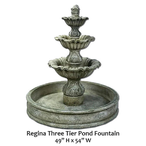 Regina Elegant Three-Tier Garden Pond Fountain