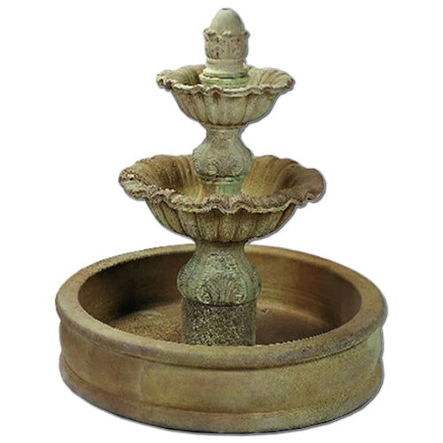 Elegant Regina 37" Two-Tier Outdoor Pond Fountain