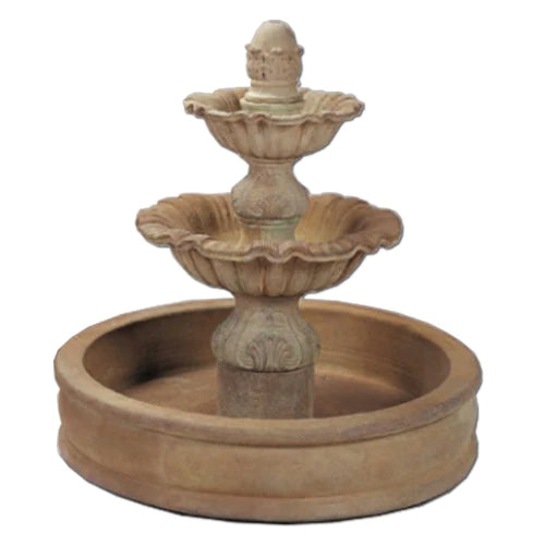 Elegant Regina 37" Two-Tier Outdoor Pond Fountain