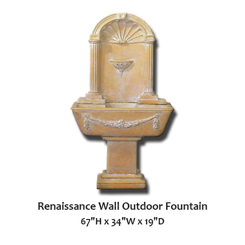 Elegant Renaissance Outdoor Wall Fountain