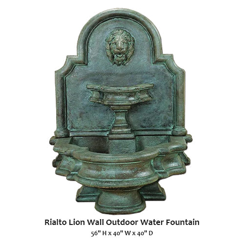 Elegant Rialto Lion Outdoor Wall Fountain for Your Garden