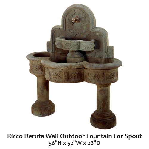 Elegant Ricco Deruta Outdoor Wall Fountain with Spout