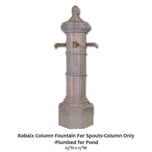 Elegant Robaix Column Fountain - Perfect for Spouts - Designed for Pond Plumbing