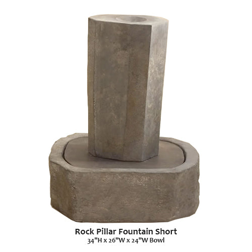 Elegant Short Rock Pillar Water Fountain
