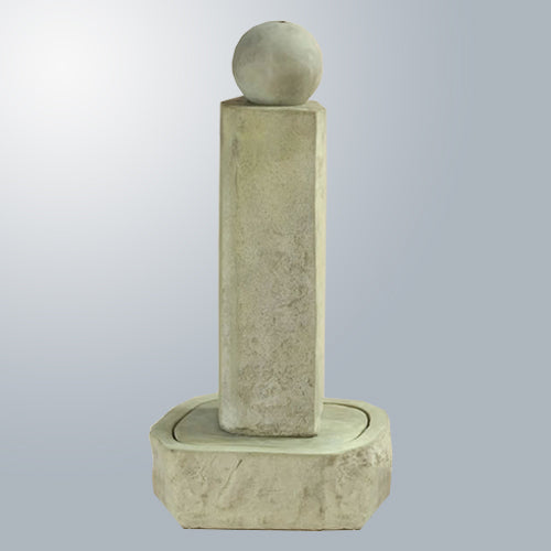 Tranquil Rock Pillar Fountain with Mesmerizing Ball Feature