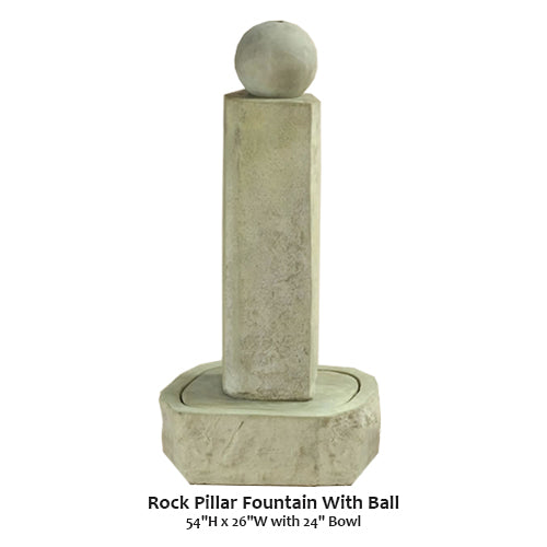 Tranquil Rock Pillar Fountain with Mesmerizing Ball Feature