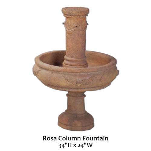 Elegant Rosa Column Water Fountain for Your Garden