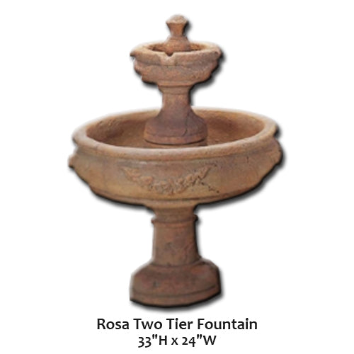 Elegant Rosa Two-Tier Water Fountain
