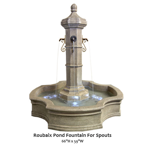 Elegant Roubaix Pond Fountain with Graceful Spouts