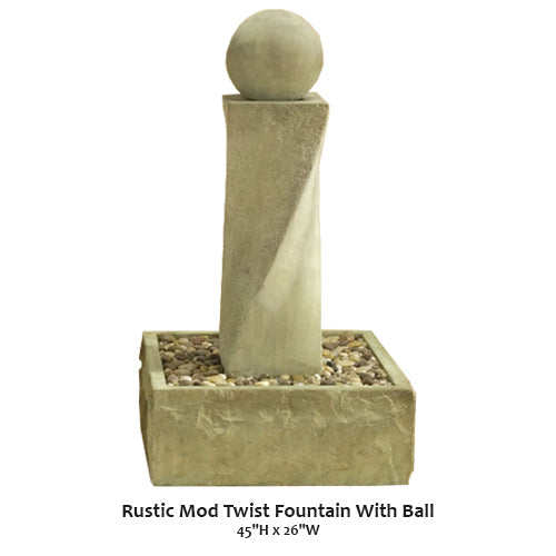 Charming Rustic Modern Fountain with Decorative Ball Feature