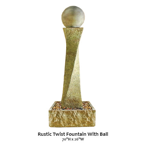 Charming Rustic Ball Fountain with Delightful Twist