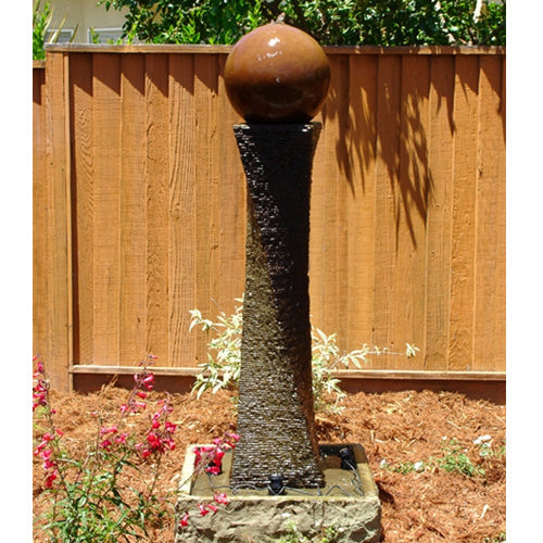 Charming Rustic Ball Fountain with Delightful Twist