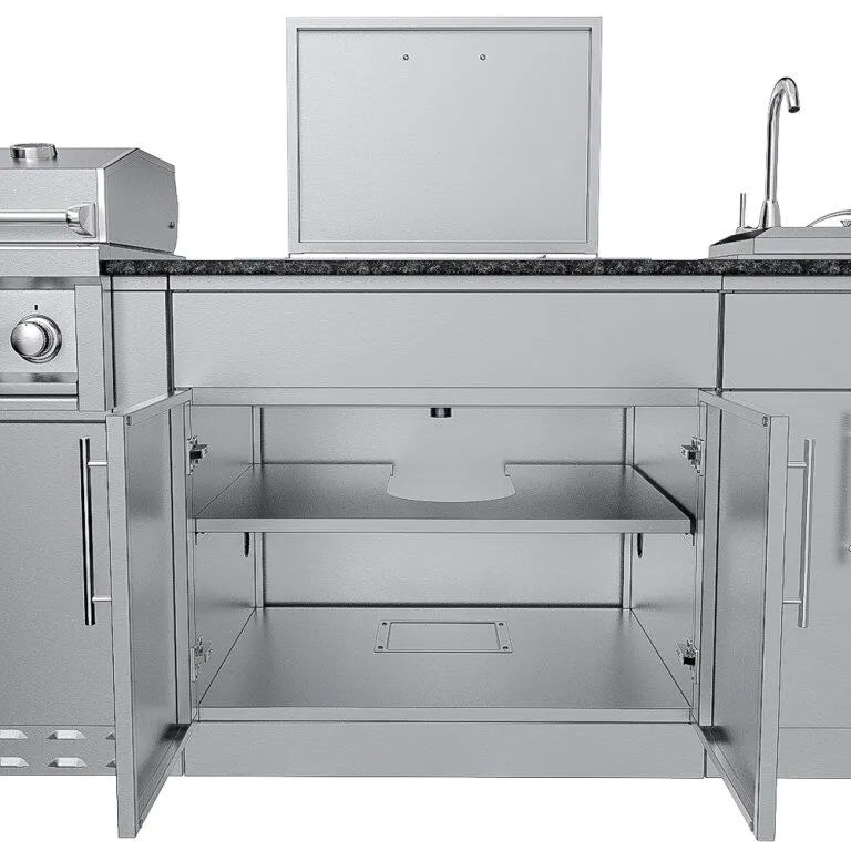 Sunstone Grills THE ALAMO 10 Foot Outdoor Cabinet Island Package with Hybrid Grill – SCPALAMO10