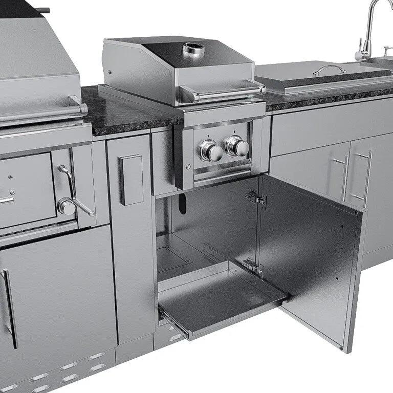 Sunstone Grills THE ALAMO 10 Foot Outdoor Cabinet Island Package with Hybrid Grill – SCPALAMO10