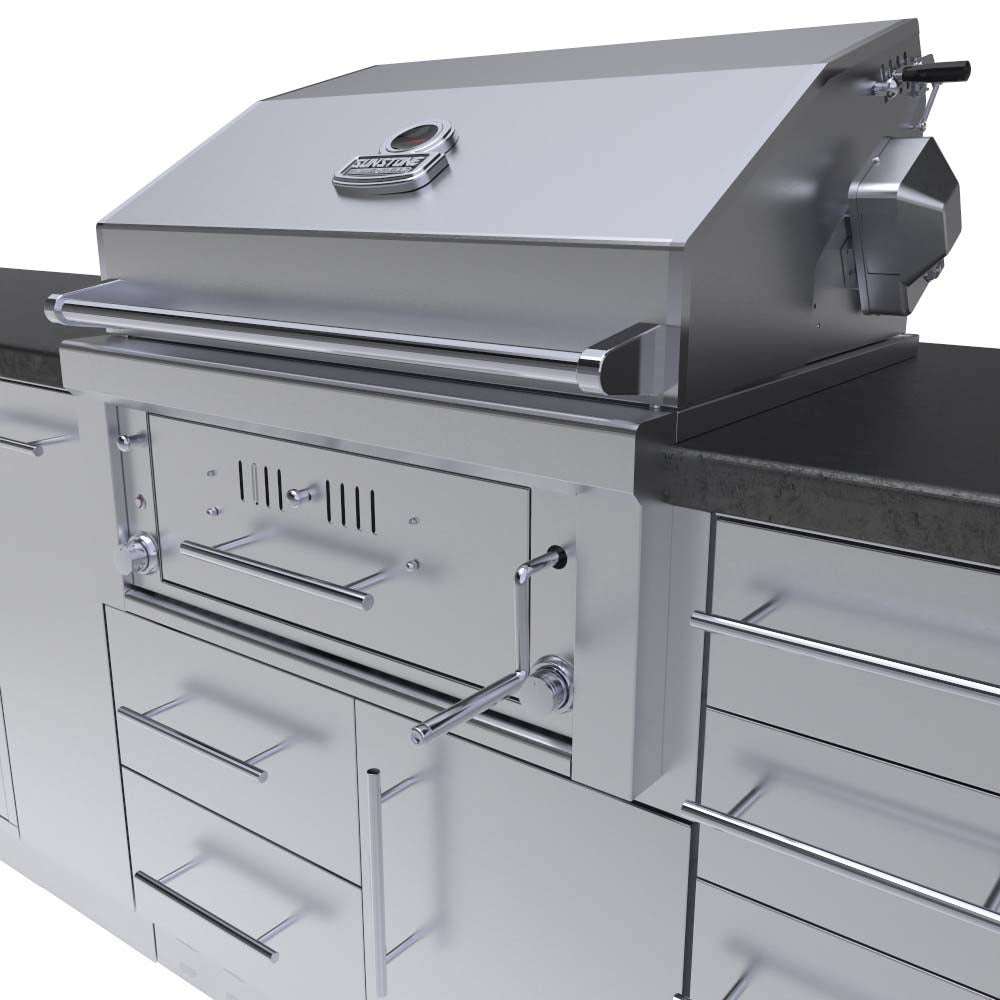 Sunstone Grills ALAMO 9’ Hybrid Gas Charcoal Grill island package SCPALAMO
