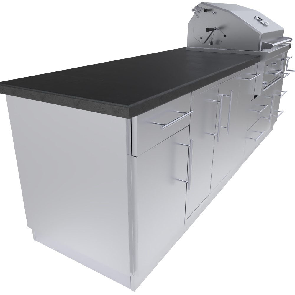 Sunstone Grills ALAMO 9’ Hybrid Gas Charcoal Grill island package SCPALAMO
