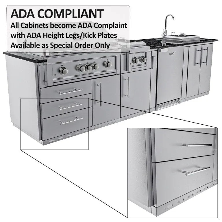 Sunstone Grills THE ALAMO 10 Foot Outdoor Cabinet Island Package with Hybrid Grill – SCPALAMO10