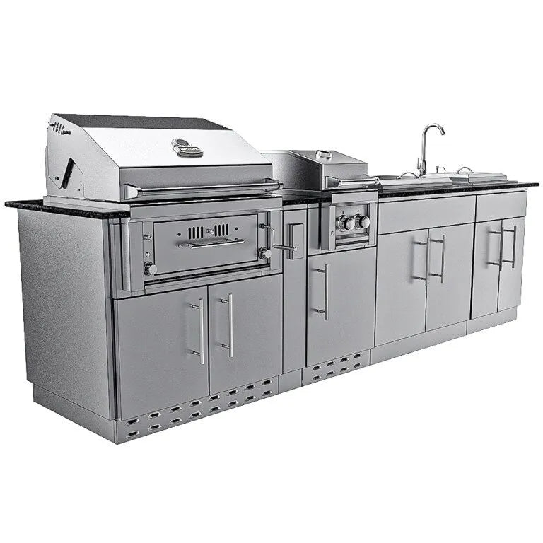 Sunstone Grills THE ALAMO 10 Foot Outdoor Cabinet Island Package with Hybrid Grill – SCPALAMO10
