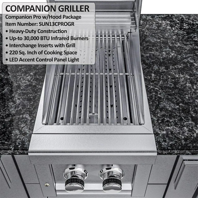 Sunstone Grills THE ALAMO 10 Foot Outdoor Cabinet Island Package with Hybrid Grill – SCPALAMO10