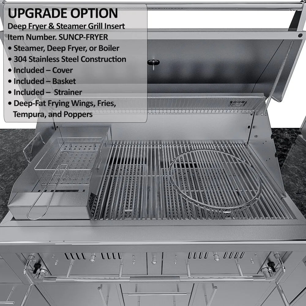 Sunstone Grills THE DALLAS 14 Foot Outdoor Cabinet Island Package with the Largest Gas Hybrid Charcoal Grill – SCPDALLAS14