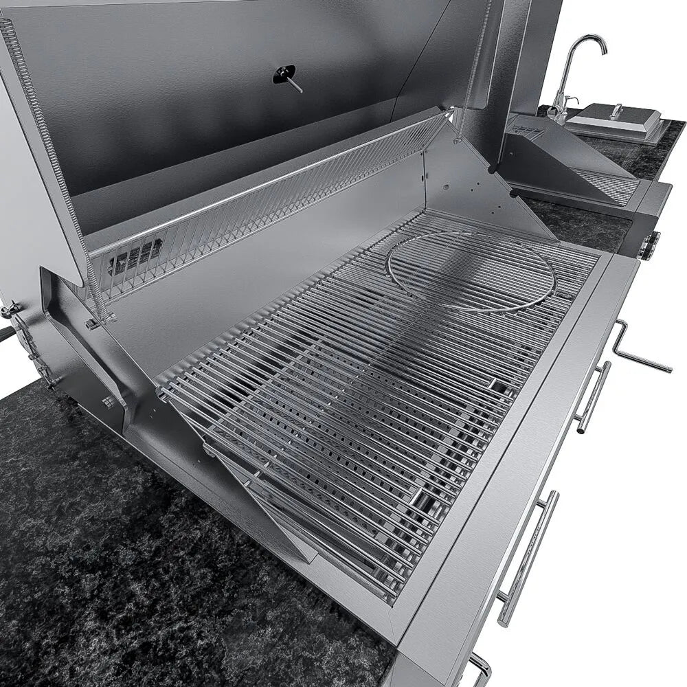 Sunstone Grills THE DALLAS 14 Foot Outdoor Cabinet Island Package with the Largest Gas Hybrid Charcoal Grill – SCPDALLAS14