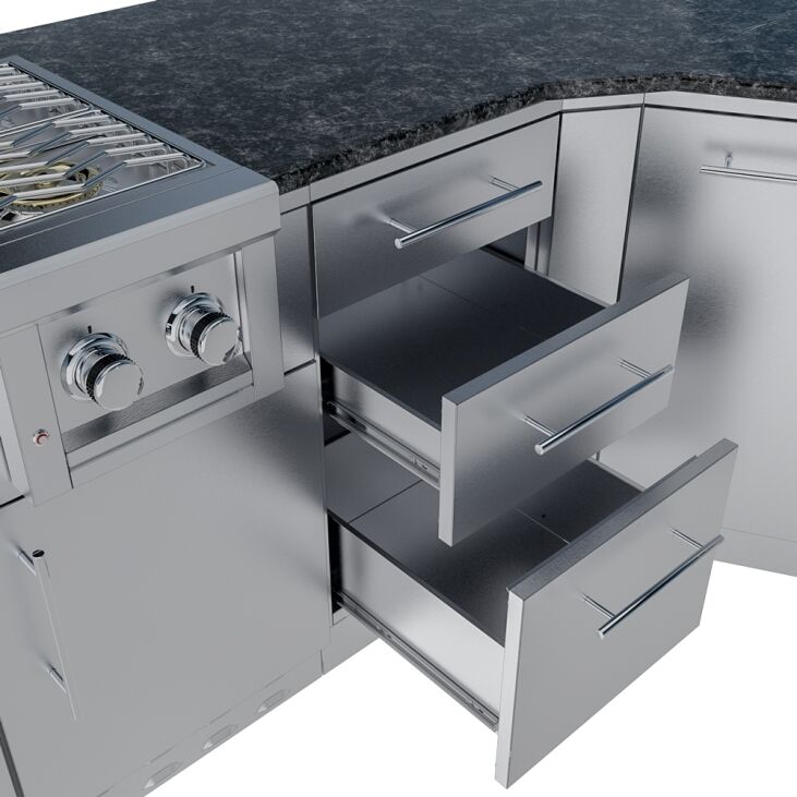 Sunstone Grills THE SAVANNA 16FT Outdoor Cabinet Package with 60° Angle – SCPSAVANNA16