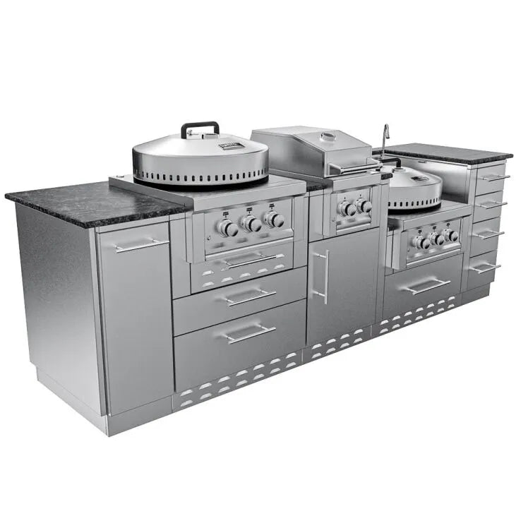 Sunstone Grills THE TEXCAJUN 9FT Outdoor Cabinet Cajun Specialty Island Package – SCPTEXCAJUN9