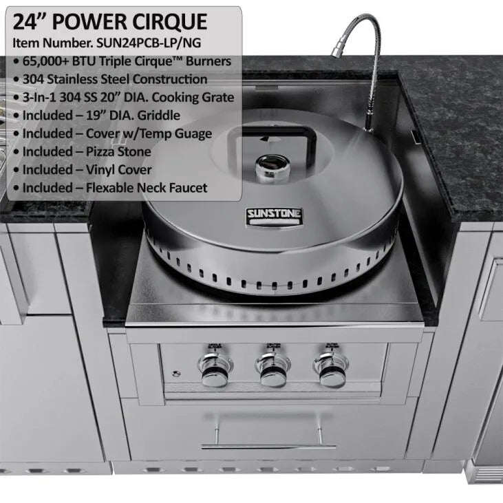 Sunstone Grills THE TEXCAJUN 9FT Outdoor Cabinet Cajun Specialty Island Package – SCPTEXCAJUN9