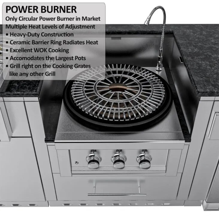 Sunstone Grills THE TEXCAJUN 9FT Outdoor Cabinet Cajun Specialty Island Package – SCPTEXCAJUN9