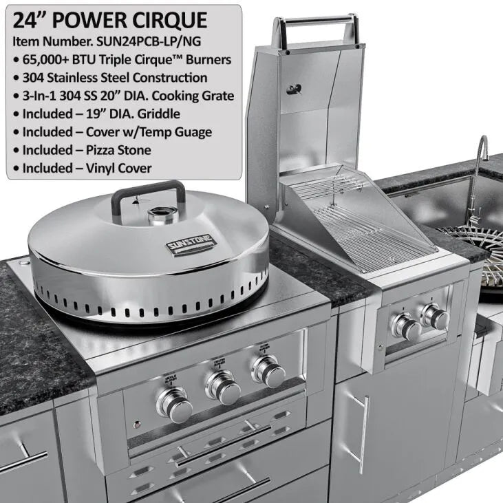 Sunstone Grills THE TEXCAJUN 9FT Outdoor Cabinet Cajun Specialty Island Package – SCPTEXCAJUN9