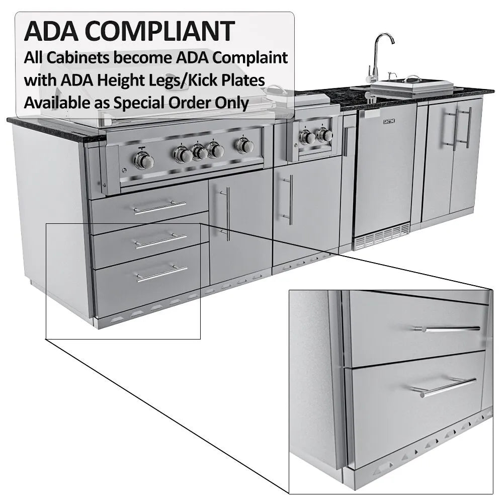 Sunstone Grills THE DALLAS 14 Foot Outdoor Cabinet Island Package with the Largest Gas Hybrid Charcoal Grill – SCPDALLAS14