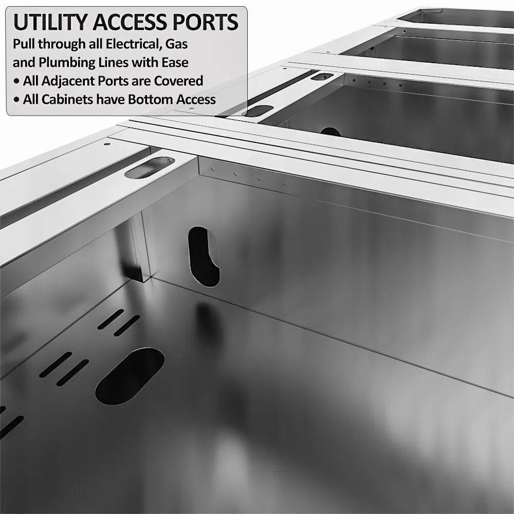 Sunstone Grills THE DALLAS 14 Foot Outdoor Cabinet Island Package with the Largest Gas Hybrid Charcoal Grill – SCPDALLAS14