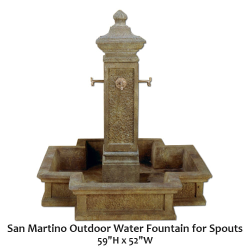 Tranquil San Martino Outdoor Water Fountain with Elegant Spouts
