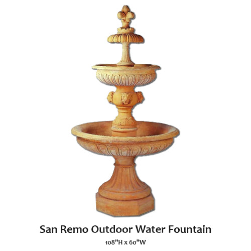 Elegant San Remo Outdoor Water Fountain for Your Garden Sanctuary