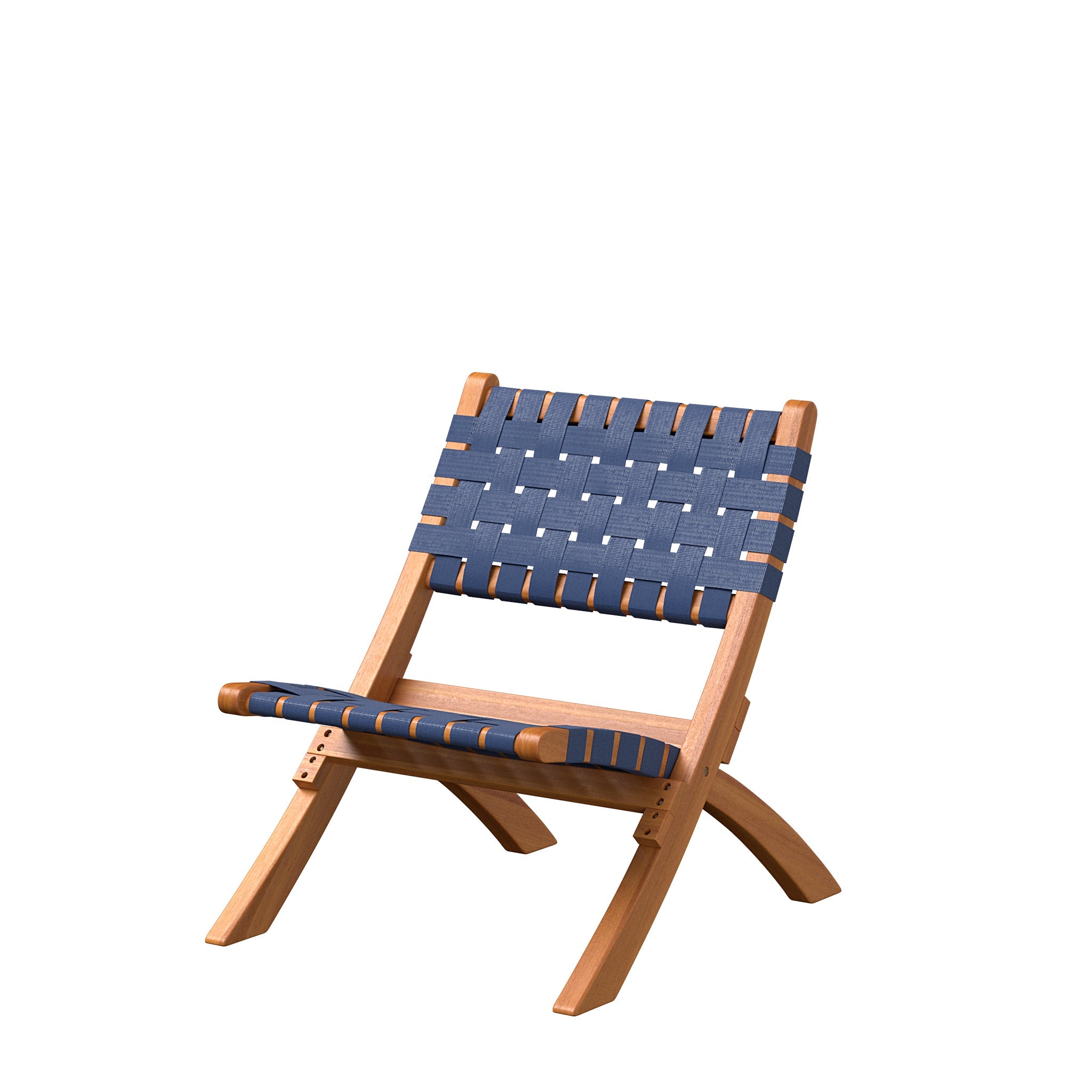 Balkene Home Sava Indoor-Outdoor Folding Chair in Navy Blue Webbing | 63636