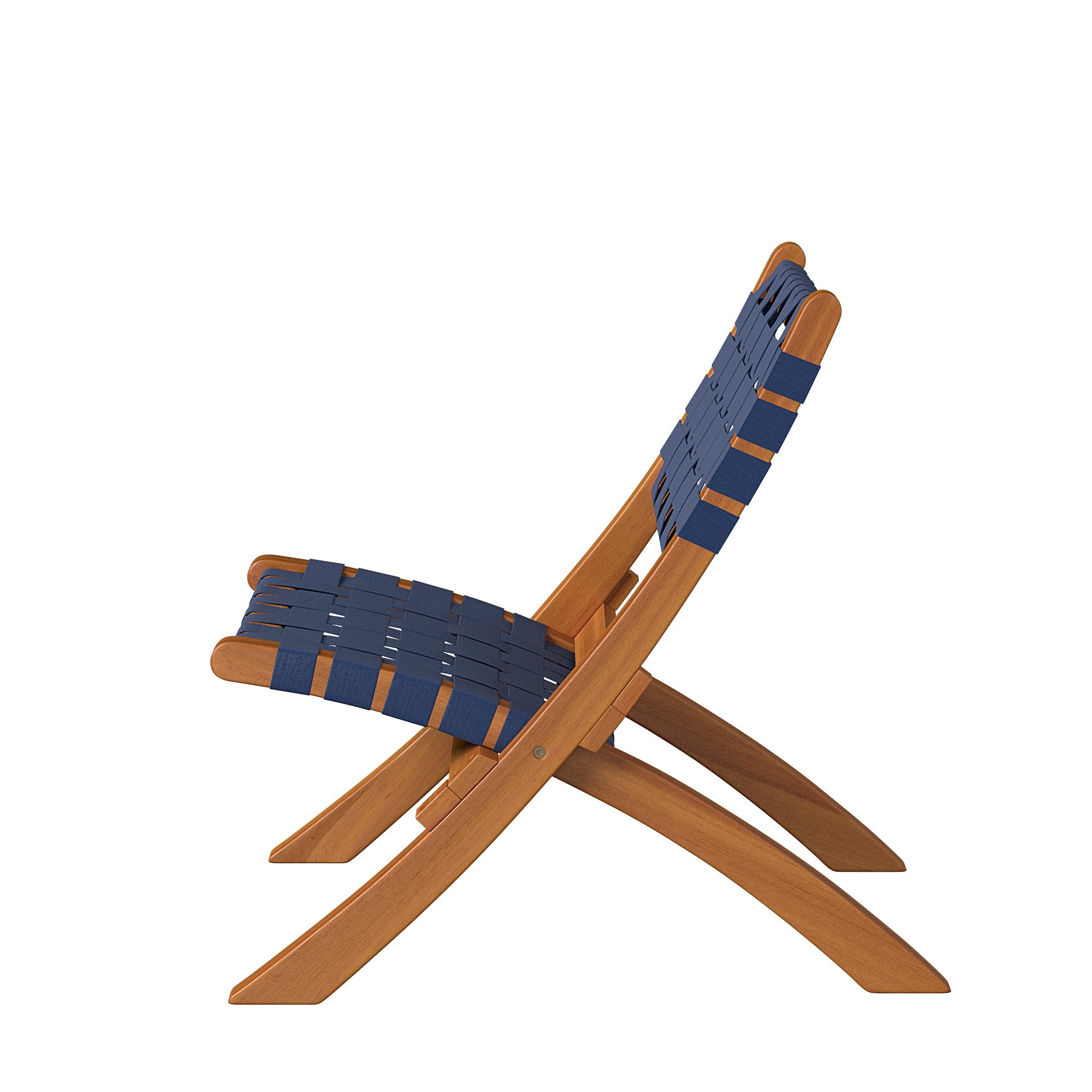 Balkene Home Sava Indoor-Outdoor Folding Chair in Navy Blue Webbing | 63636