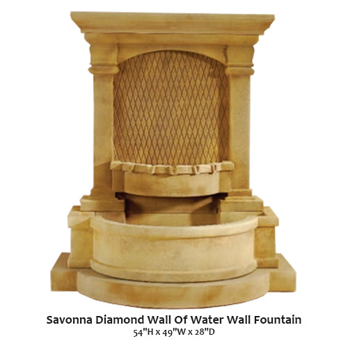 Elegant Savonna Diamond Water Wall Fountain - A Stunning Addition to Your Space