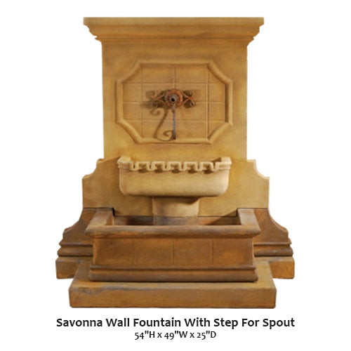 Elegant Savonna Wall Fountain with Convenient Step for Easy Water Access