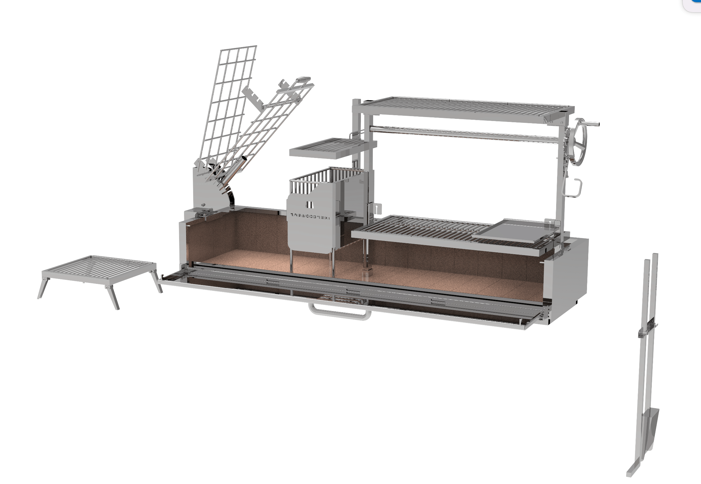 Tagwood BBQ Argentine Santa Maria Wood Fire & Charcoal Gaucho Grill | BBQ08SS -