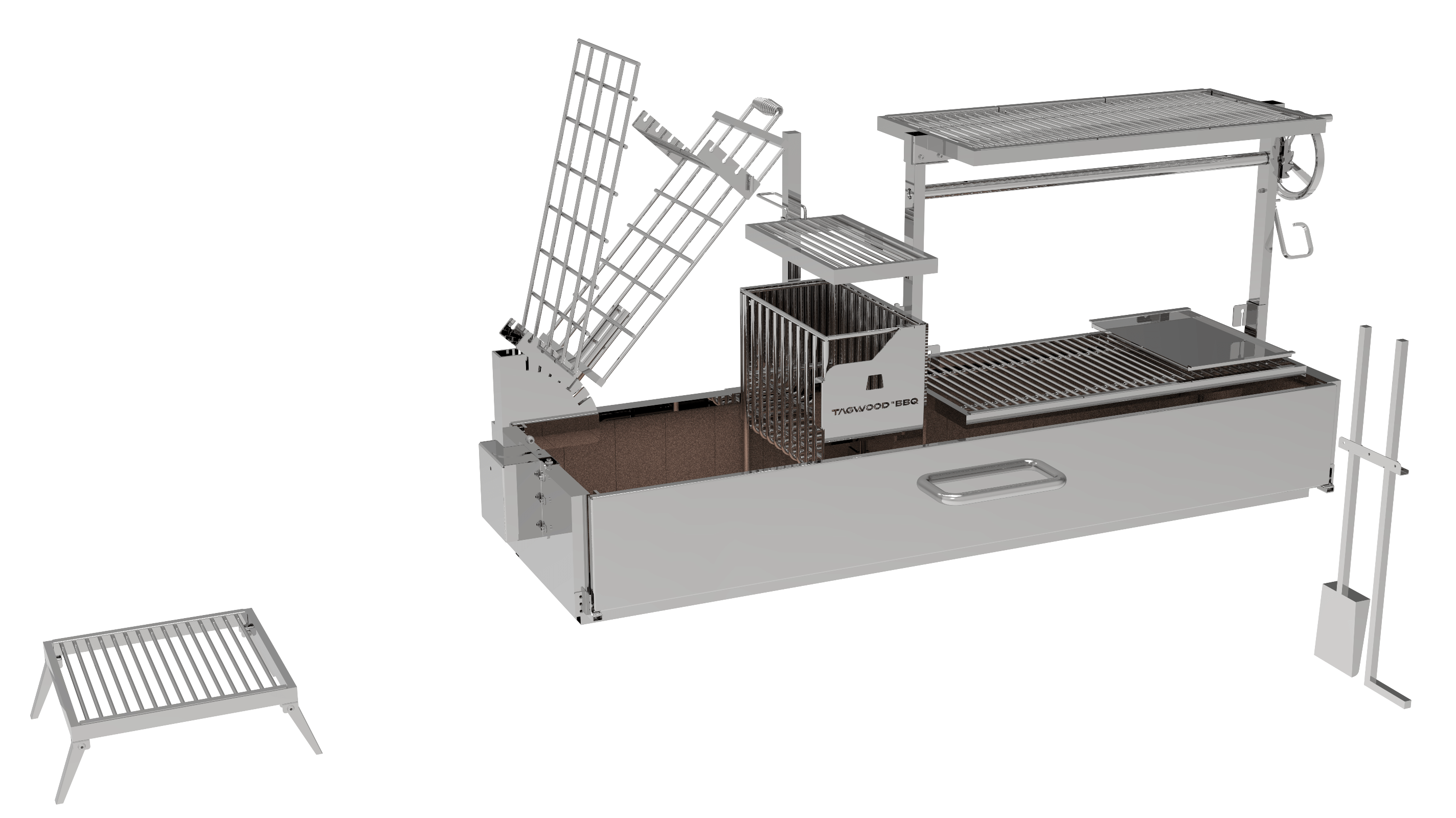 Tagwood BBQ Argentine Santa Maria Wood Fire & Charcoal Gaucho Grill | BBQ08SS -
