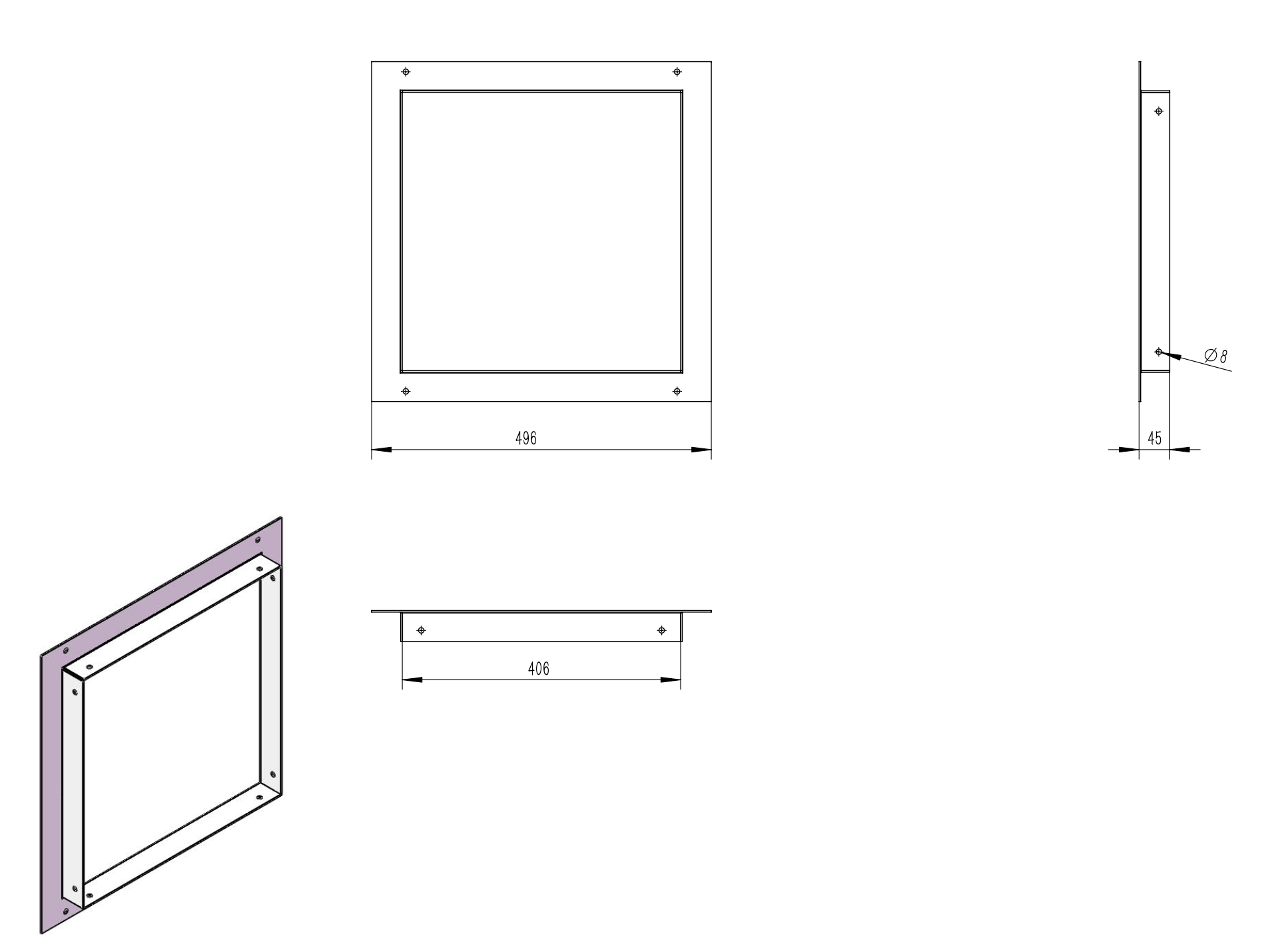 Tagwood BBQ Connection flange for Smoke Hood --