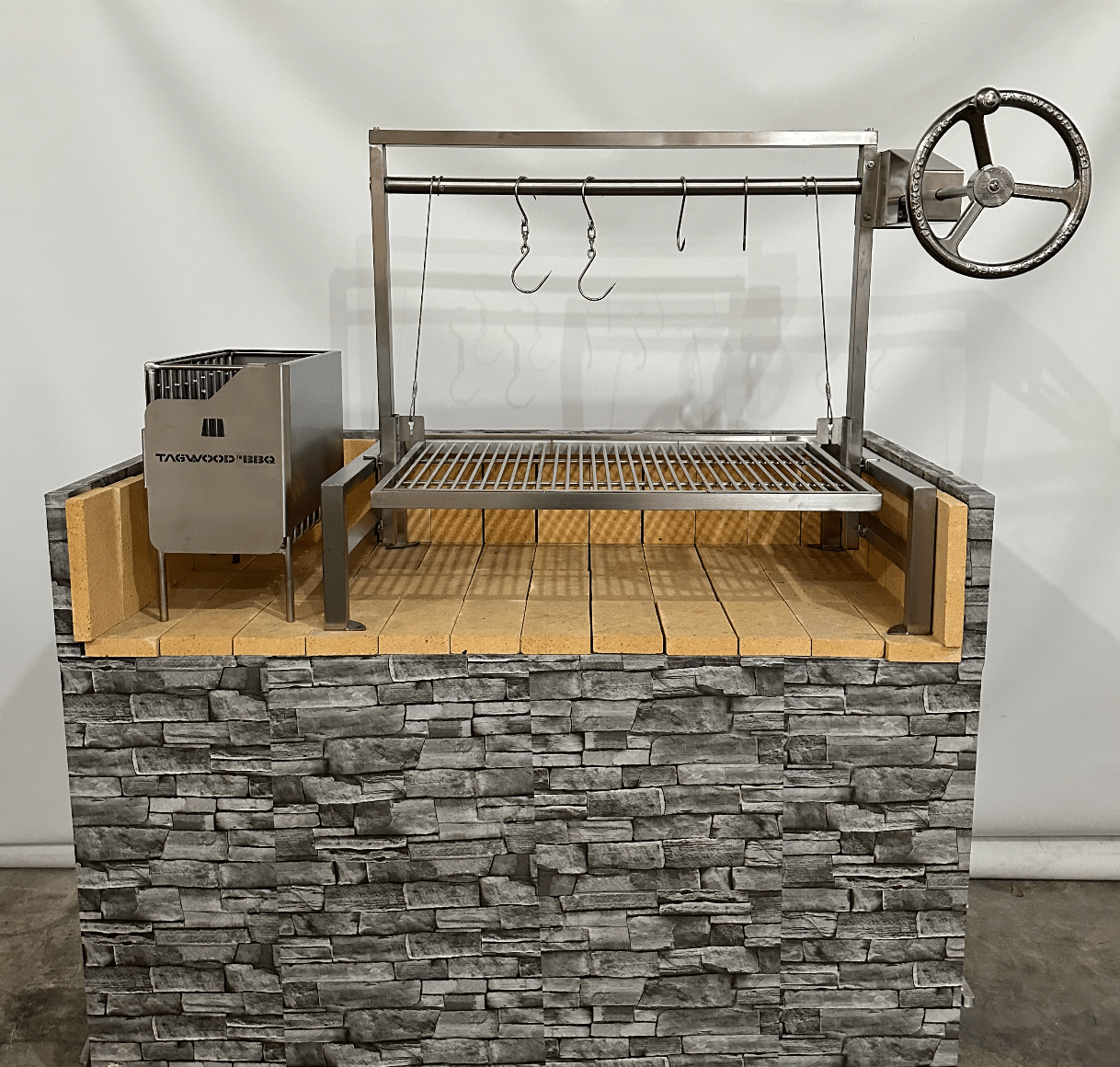 Tagwood BBQ Insert Style Argentine Santa Maria Wood Fire & Charcoal Gaucho Grill without firebricks | BBQ09SS -