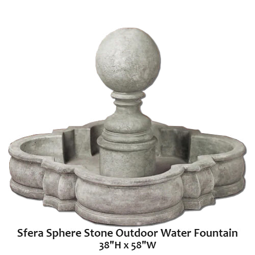 Elegant Sfera Sphere Stone Outdoor Water Fountain for Serene Spaces