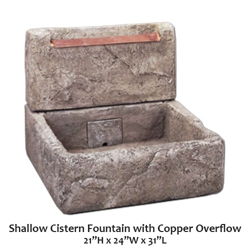 Elegant Shallow Cistern Fountain with Exquisite Copper Overflow
