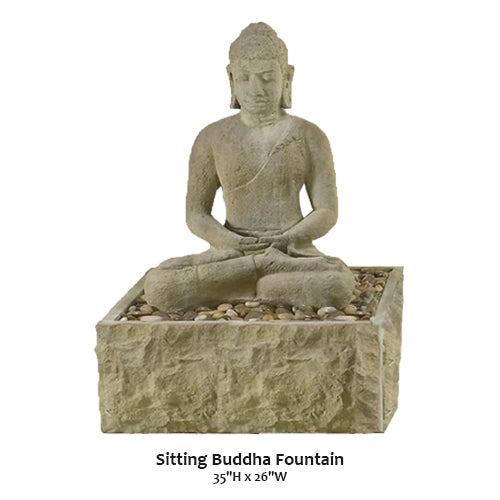 Serene Sitting Buddha Water Fountain
